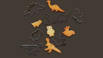 Populære kakeformer m/ logo formet som dinosaurer og andre dyr