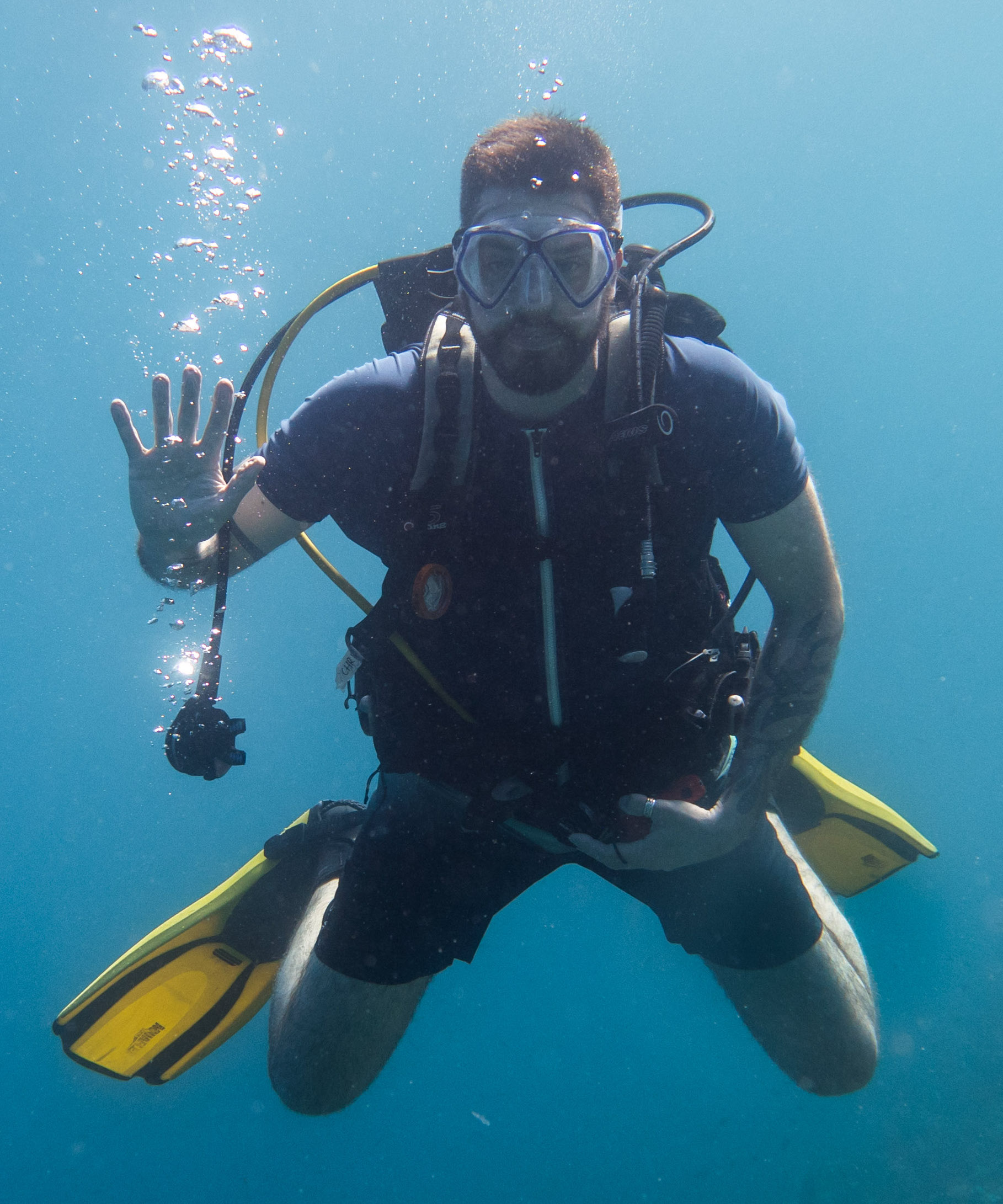 Image may contain: Water, Underwater diving, Divemaster, Scuba diving, Vertebrate.