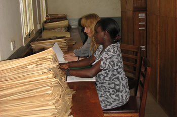 Herbarium work in Uganda.