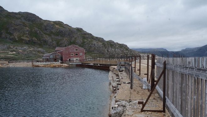 Kryolitt-gruven ved Ivigtut på Grønland.