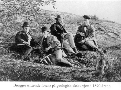Brøgger på geologisk ekskursjon i 1890-årene.