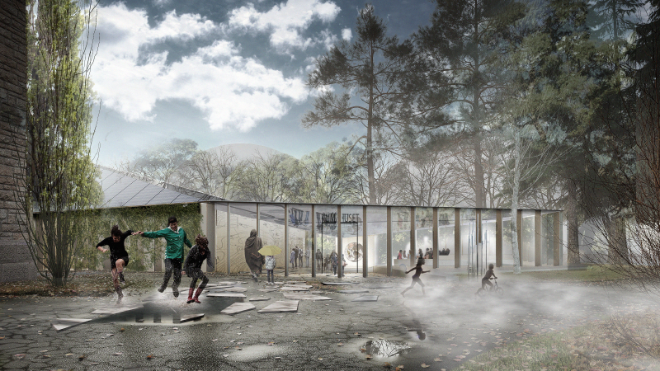 Prospektbilde av Klimahuset sett ovenfra